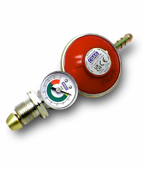 LPG Gas Bottle Propane Regulator Screw-on Type with Pressure Gauge